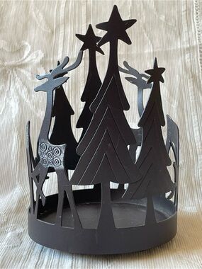 Orchard Supply Hardware Reindeer & Christmas Tree Metal Candle Holder